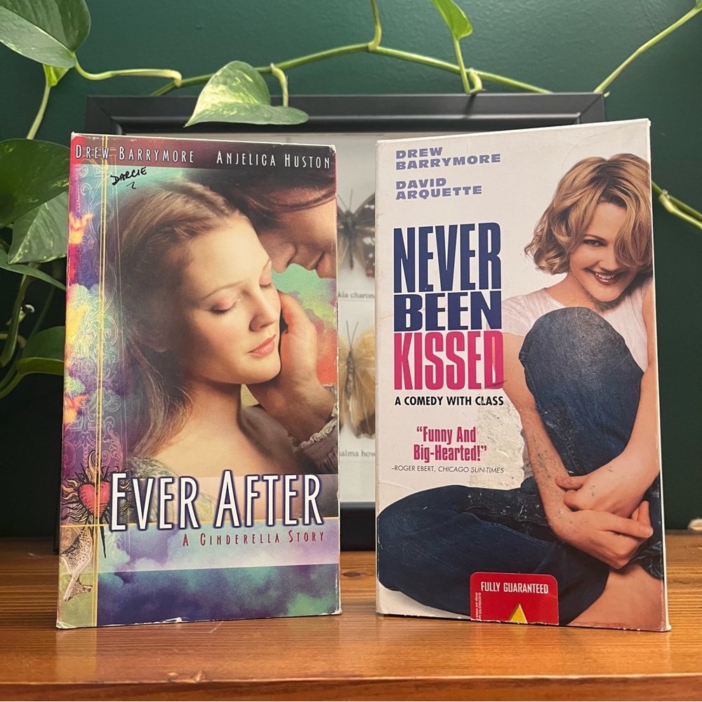 Vintage 90’s VHS Drew Barrymore Never Been Kissed and Ever After